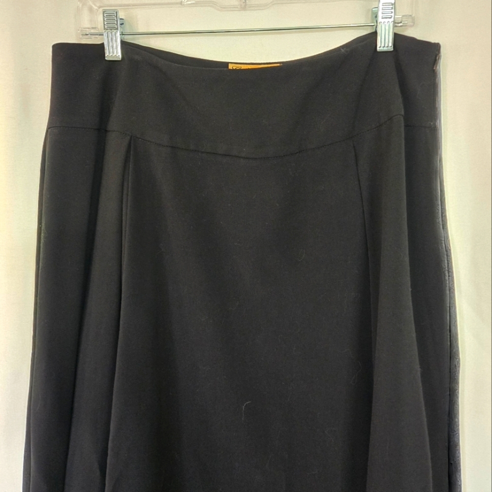 Tall Girl  Box Pleat Long New Black Full NWT Skirt Plus Size 18